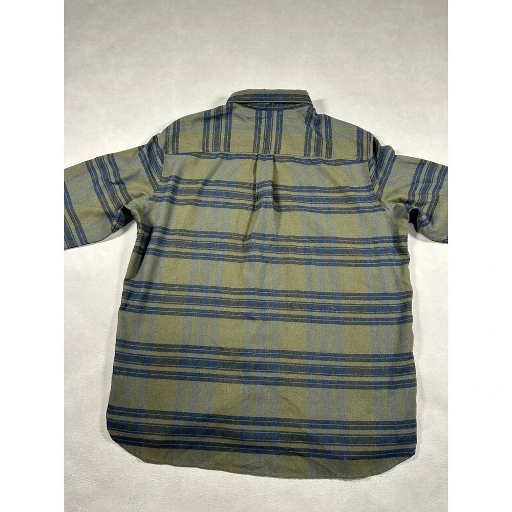 The North Face Mens XL Long Sleeve Plaid Flannel Button‎ Down Shirt Olive Green